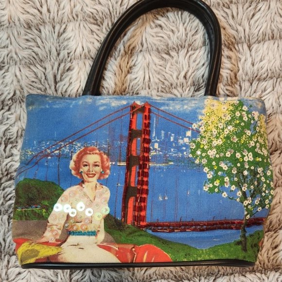 Vintage Retro Purse San Francisco Tote - Picture 1 of 3